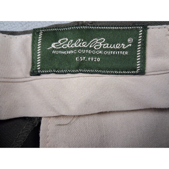 Eddie Bauer Men’s Stretch Waist Dress Pants 36x26 Wool Forest Green - Picture 6 of 13